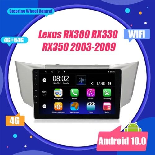 Car Multimedia Player For Lexus RX300 RX330 RX350 2003-2009 Android 10.0 Head Unit GPS Navigation DVD Recorder Support BT SWC