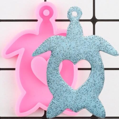 Shiny Tortoise Silicone Mold DIY Handmade Jewelry Mould Custom Keychain Epoxy Resin Molds Polymer Clay Pendant Charms Moulds