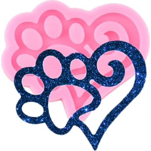 Shiny Glossy love Silicone Mold Love Cat Claw Epoxy Resin Mold DIY Keychain Jewelry for Valentine Gift Craft