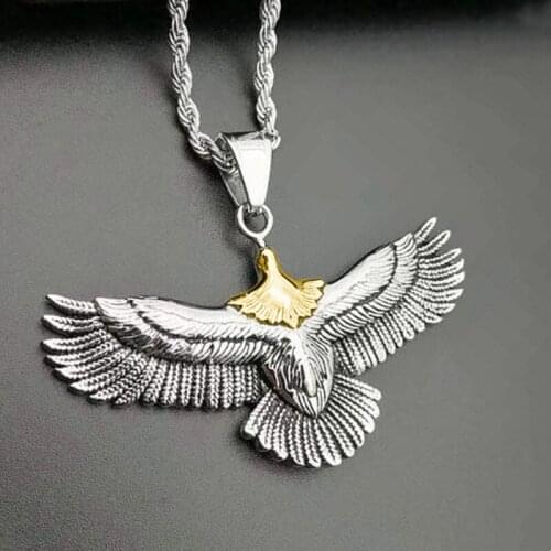Personality Eagle Pendant Necklace for Motorcycle Party Steampunk Long Chain Hip Hop Jewelry Men Women Chain Gifts