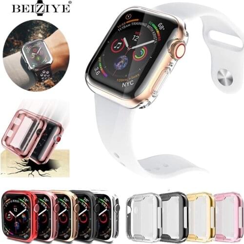 Watch Cover Case For Apple Watch 40mm 44mm 42mm 38mm Full TPU Bumper Protector case Watch Cover for iWatch series SE 6 5 4 3 2