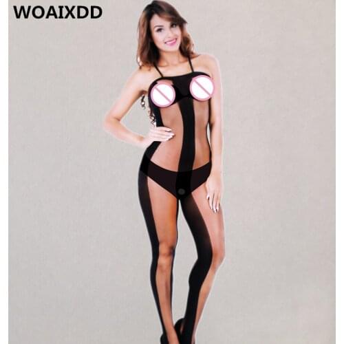 Ladies Bodystocking Open Crotch Suspenders Women Jumpsuit Sexy Lingerie Transparent Fishnet Bodysuit Erotic Underwear