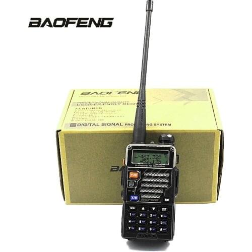 Baofeng UV-5RB 2 Way Radio Handheld Scanner for Police Fire Outdoor Sports & Gain F-Antenna & PTT Earpiece Portable Transceiver
