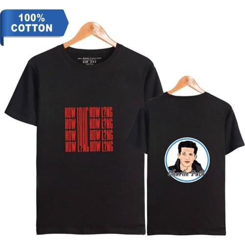 Charlie Puth Concert 2019 T Shirt 100% cotton Black stranger things