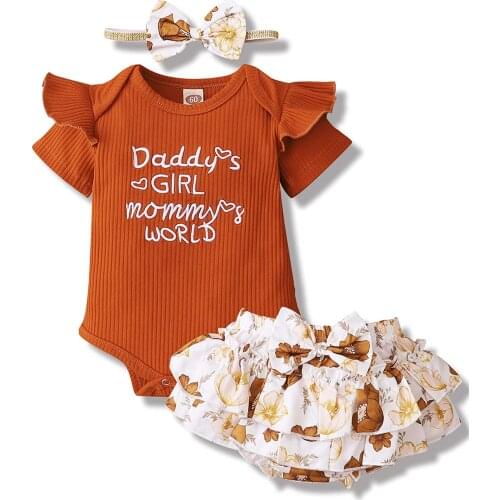 Newborn Baby Girl Clothes Infant Romper Shorts Set Cute Summer Outfits Floral Baby Clothes for Girl