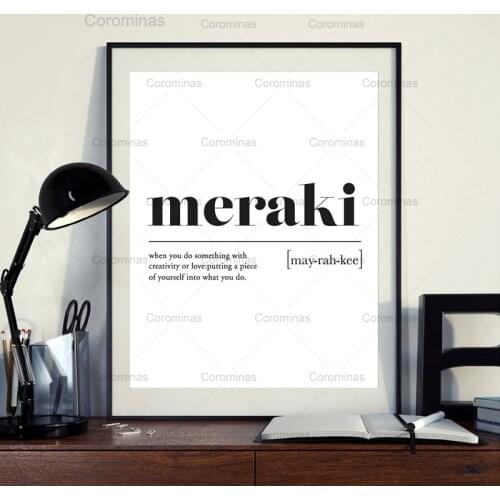 Minimalist Wall Art Canvas Painting Meraki Modular Posters and Prints Black White Greek Quote Modern for Living Room Decoration