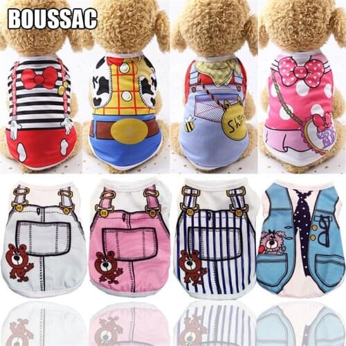 Cartoon Dog Clothes Summer Shirt Colthes for Dogs Cat Shirt for Small Medium Dogs Puppy Chihuahua French Bulldog Pets Clothing