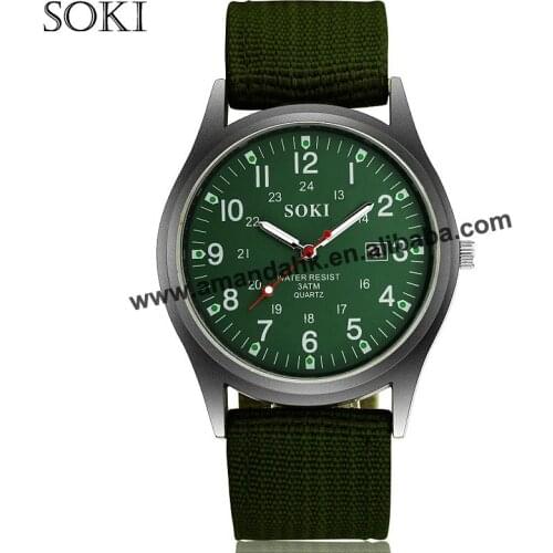 New Wholesale Fashion Bracelet Watch For Mens Military Army Mens Sports Quartz Wrist Fashion SOKI Business Man Watches