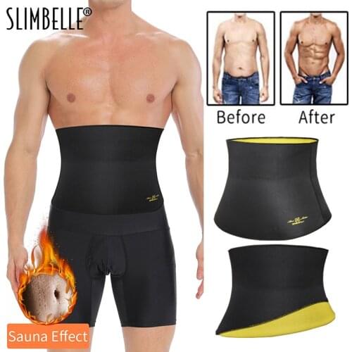 Mens Waist Trainer Body Shaper Belt Gym Slimming Corset Belly Abdomen Neoprene Sauna Belt Fat Burning Loss Sweat Shapewear