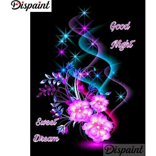 Dispaint Full Square/Round Drill 5D DIY Diamond Painting "Flower letter" Embroidery Cross Stitch 3D Home Decor A12664