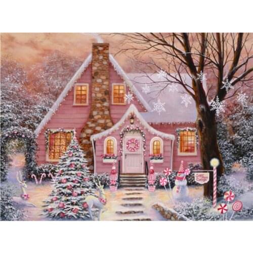 Yujohom DIY Diamond Painting Kit Christmas Garden Full Square Drill Diamond Embroidery Landscape Home Decor Hobbies Craft Kits