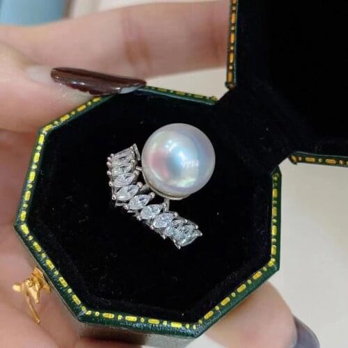 New 925 Sterling Silver Ring Finger Ring Base Settings Adjustable Ring Findings Jewelry Parts Fittings Accessories for Pearls