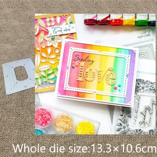 New Design Craft Metal stencil mold Cutting Dies rectangle frame decoration scrapbook die cuts Album Paper Card Craft Embossing