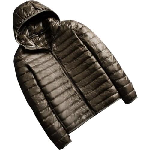 PARKLEES 2021 Winter Down Parkas Men Warm Waterproof Windproof Puffer Jacket Hooded Soft Thin Solid Plus Size Quilted Coats