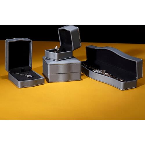 PU Leather Ring Gift Package Box Wedding Earring Pendant Display Jewelry Organizer Storage Case