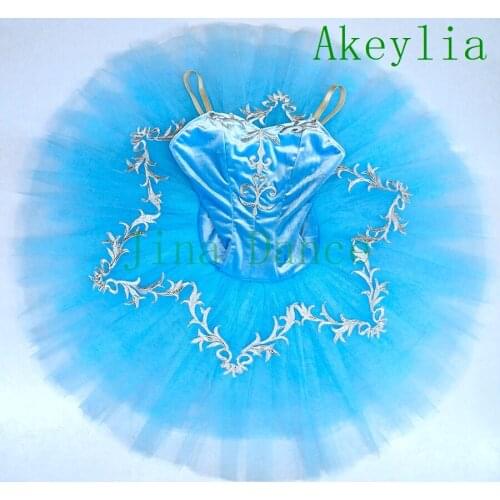 Sky blue fairy ballet tutu for sale blue silver professional ballet tutu girls sleeping beauty practice pancake for baby