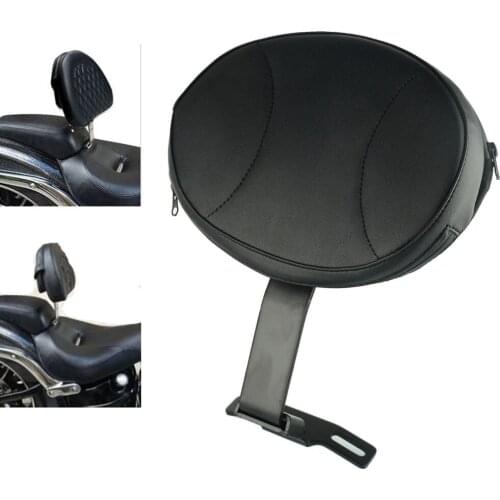 Motorcycle Black Adjustable Comfy Plug-In Driver Rider Backrest Fits For Harley Fatboy Heritage Softail 2007-2017