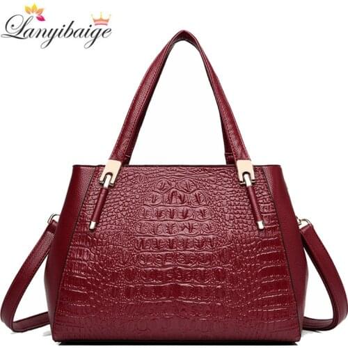 Luxury Brand Women Handbag Designer Crocodile Pattern Leather Handbag Fashion Shoulder Messenger Bags for Women 2020 Tote Bag