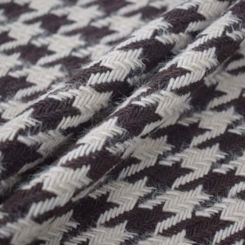 2021 winter brown plover plaid wool tweed fabric for coat african tissu telas por metro tissus tela tecido stoffen materiał DIY