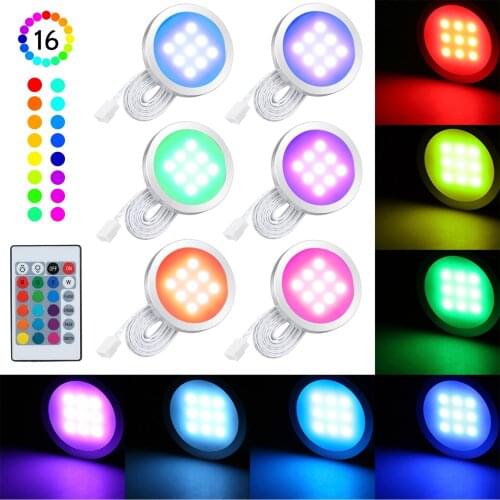 10W Super Bright Under Cabinet Lights RGB LED Wireless Remote Control Dimmable Wardrobe Night Lamps Home Bedroom Closet Kitchen