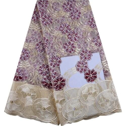 High-End Lace Fabric 2019 Ankara Wax Lace Fabric African Lace Fabric New Wax Cord Lace For Women Wedding Party Dress F1005