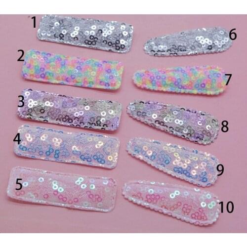 80pcs/lot 5-6cm shiny bb Hair Clip Cover Padded Appliques DIY handmade Children Hair Accessories
