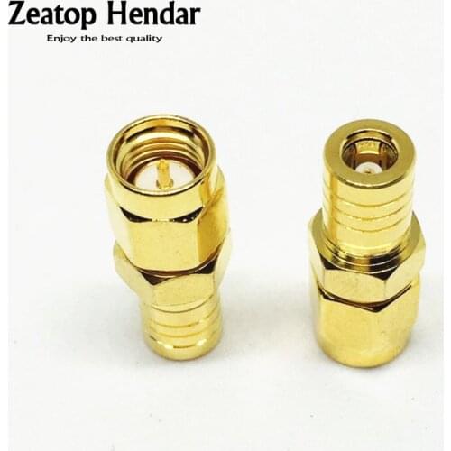 10Pcs Gold Copper SMB Female to SMA Male Jack Plug Straight Adapter RF Coaxial Coax Connector