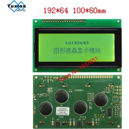 19264 192*64 LCD display module 100*60mm 5v green LG192643 NT7108 good quality