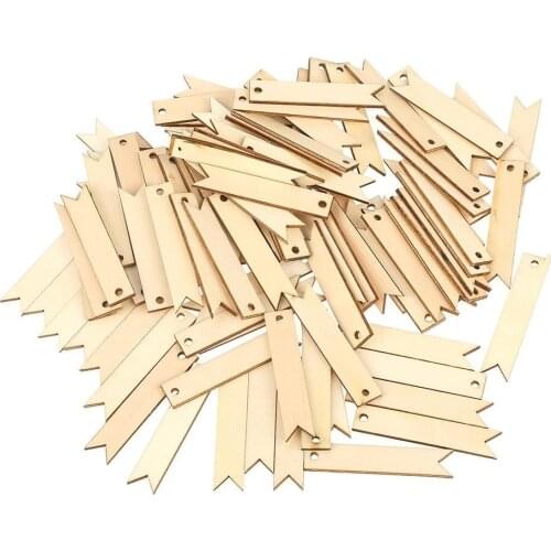 50pcs Wood Card Crafts Nature Color Wooden Tags Crafts for Wall Wedding Party Room Decoration Accessories DIY