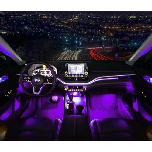 5in 1 6 in 1 Car Decoration Light APP / RGB ambient light car lights car accessories Active sound EL neon wire Strip light for v