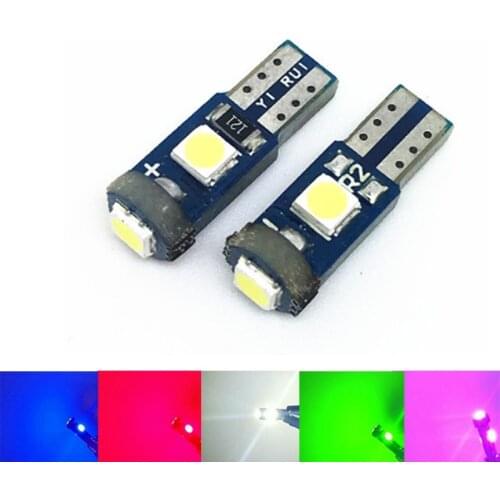 50pcs T5 Car LED Instrument Light Bulbs Auto Dashboard Warning Indicator Lamp 3030 3SMD White Green Pink Red Blue Yellow DC12V