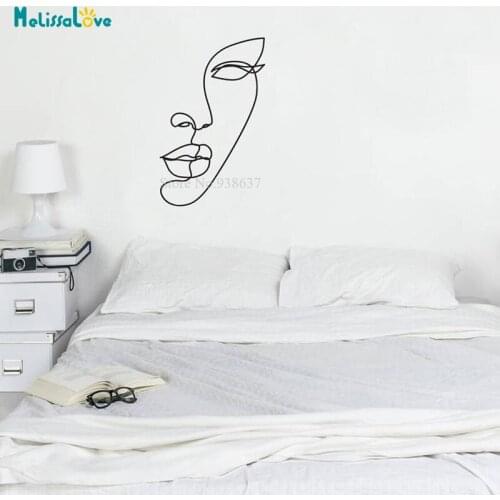 Abstract Face Love Line Art Drawing Decal Windows Decor Outlines Living Room Home Artistic Removable Vinyl Wall Stickers BD638