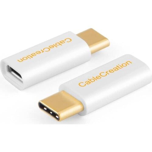 USB C to Micro USB Adapter 2-Pack,USB Type C Adapter Micro USB to USB-C Converter with 56K Resistor,Compatible for Galaxy S9/9