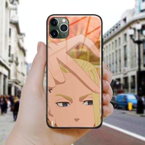 Tokyo Revengers anime ken art Soft Silicone Glass Phone Case Cover Shell For iPhone SE 6 6s 7 8 Plus X XR XS 11 12 Mini Pro Max