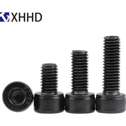DIN912 Hex Socket Head Cap Screw Metric Thread Inside Hexagon Machine Allen Bolt Fastener Black 12.9 Grade Alloy Steel M5 M6 M8
