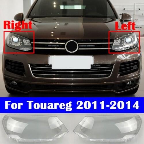 For Volkswagen Touareg 2011-2014 Car front Headlight glass headlamp transparent lampshade lamp shell Headlight Lens Cover