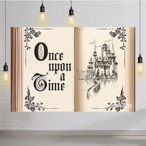 Fairytale Book Once Upon A Time Photography Backdrop Castle Princess Romantic Wedding Baby Shower Birthday Party Background
