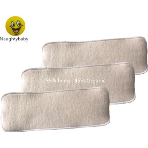 Hot sale! Best Diaper 4 Layer Organic Hemp Cotton Insert for baby Cloth Diaper nappy, 55% hemp, 45% orgac 20pcs/lot