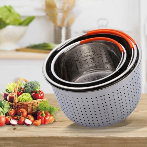 Hot Thicken Deepening Multi-function Stainless Steel Basket Fruit Plug-in Silicone Handle Pressure Cooker Steam Basket