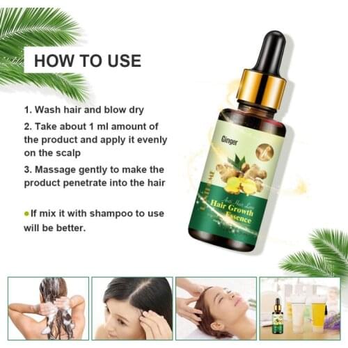 Ginger Germinal Oil Serum Essence Oil Natural Hair Loss Treatement Effective Fast Growth Hair Care Essence Serum TSLM2