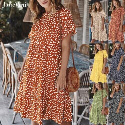 Летние платья в горошек JaneVini China At AliExpress