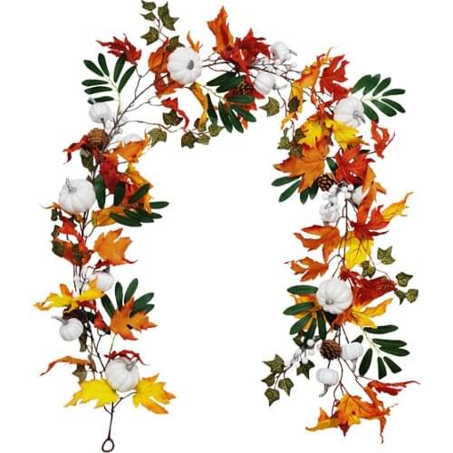 Maple Leaf Rattan Artificial Vine Foam Wall-mounted Pumpkin Silk Cloth Plastic Home Decor Garland Plants