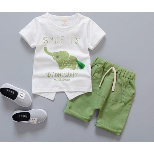 Summer Newborn baby boys clothes set casual tracksuit baby outerwear T-shirt + pants suit baby boy outside wear clothing sets