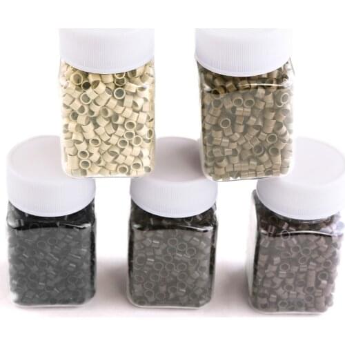 Neisti Micro Ring Beads Hair Extension Tools Tubes For Feather Hair Extensions 1000pcs/bottle 5 Colors Option