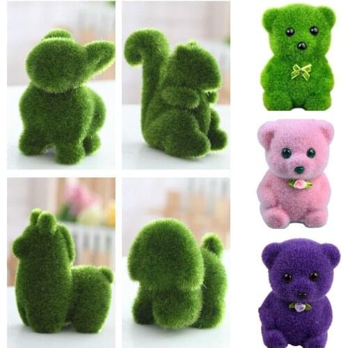 Moss Plant Plush Artificial Animal Squirrel Garden Home Wedding Decor Micro Landscaping Decoration Craft DIY Accessories