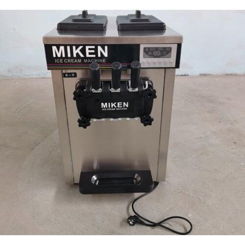 Three Flavors Soft Ice Cream Machine Commercial Electric Desktop Ice Cream Makers 1600W