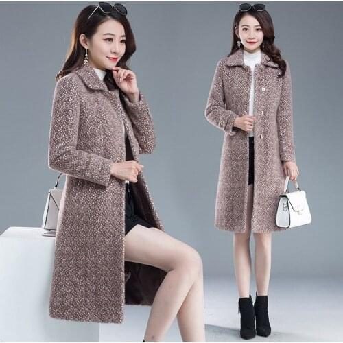 2021 New Womens Imitation Mink Woolen Coat Female WinterJacket Thicken Keep Warm Long Wool Coats Mom Cashmere Overcoat W2374