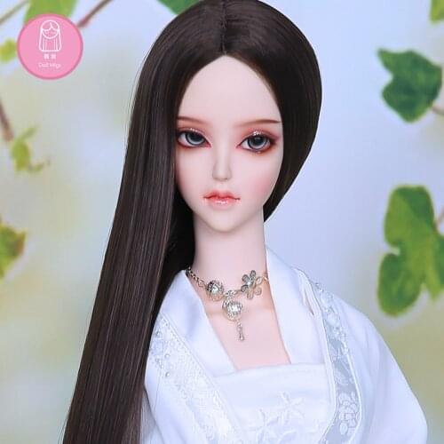 Wig For Doll BJD 1/3 handmade diy long Straight hair brown black colors Hair For Charge Extra L07#22-24cm Doll Accessories