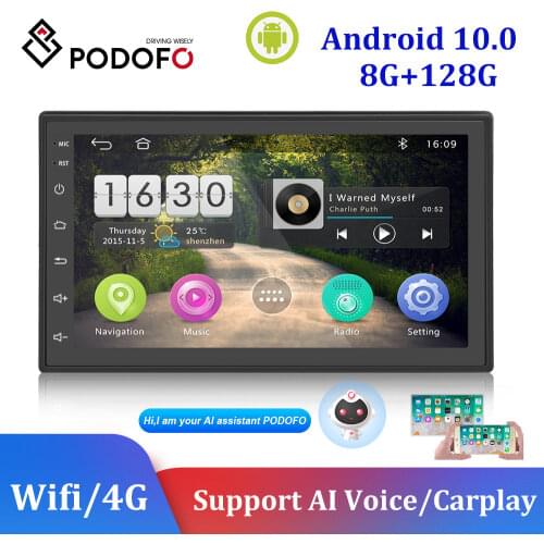 Podofo 2din 7" Car Radio Android GPS Multimedia Player WIFI FM TFT Capacitance Touch Screen Audio Stereo Bluetooths Camera