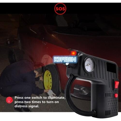 Portable 12V Car Auto Electric Air Compressor Tire Inflator Pump Rescue lamp for Nissan qashqai tiida Lada kalina Accessories